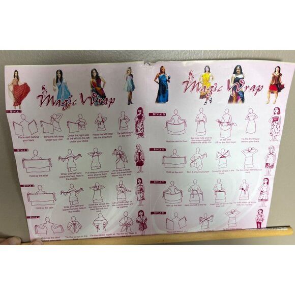 Wrap Sari Skirt Maxi Pink Reversible Chiffon Silk Blend Boho Gypsy Women 1 Sz - Picture 10 of 10